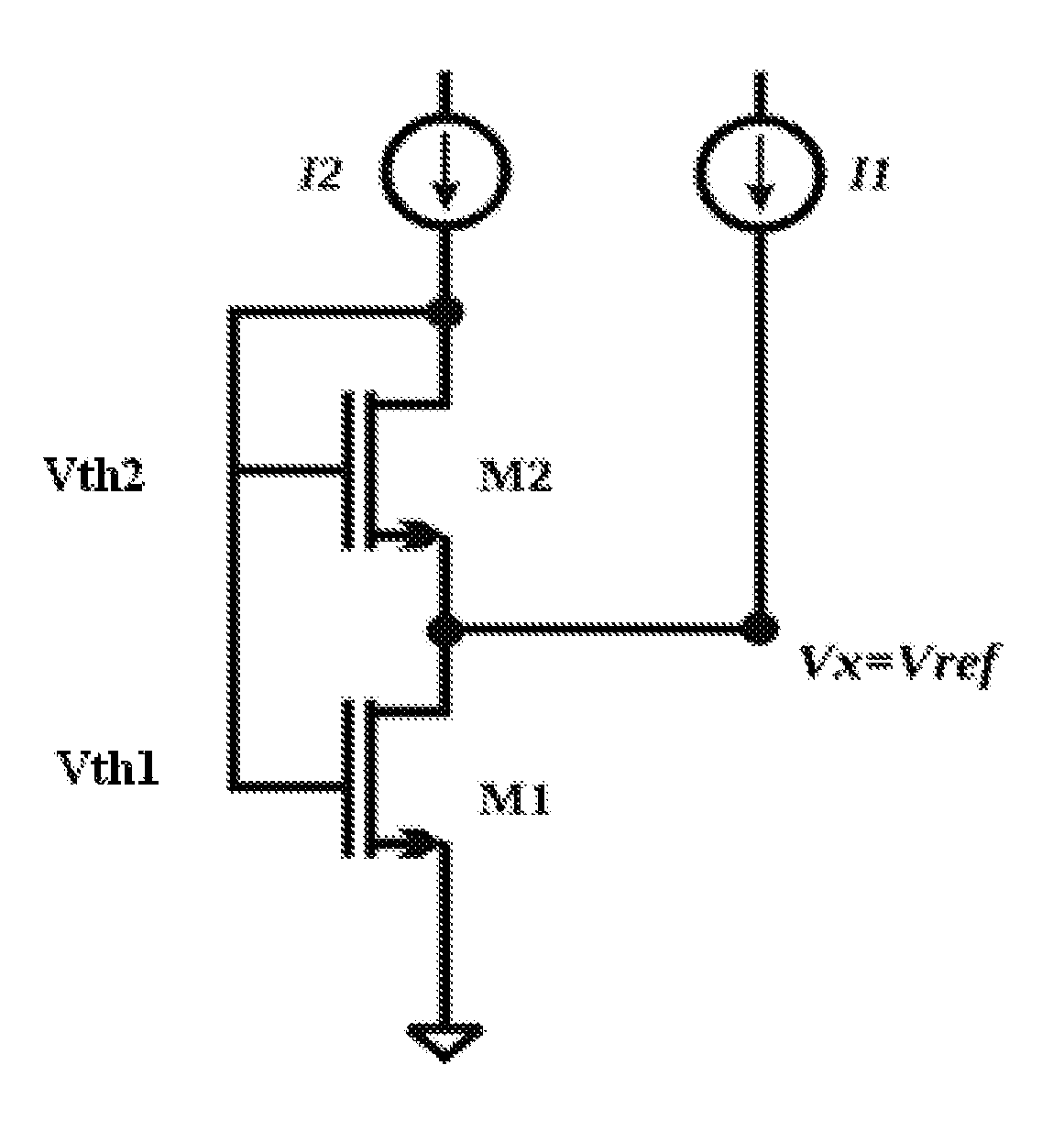 Temperature-Compensated Reference Voltage System With Very Low Power Consumption Based On An SCM Structure With Transistors Of Different Threshold Voltages