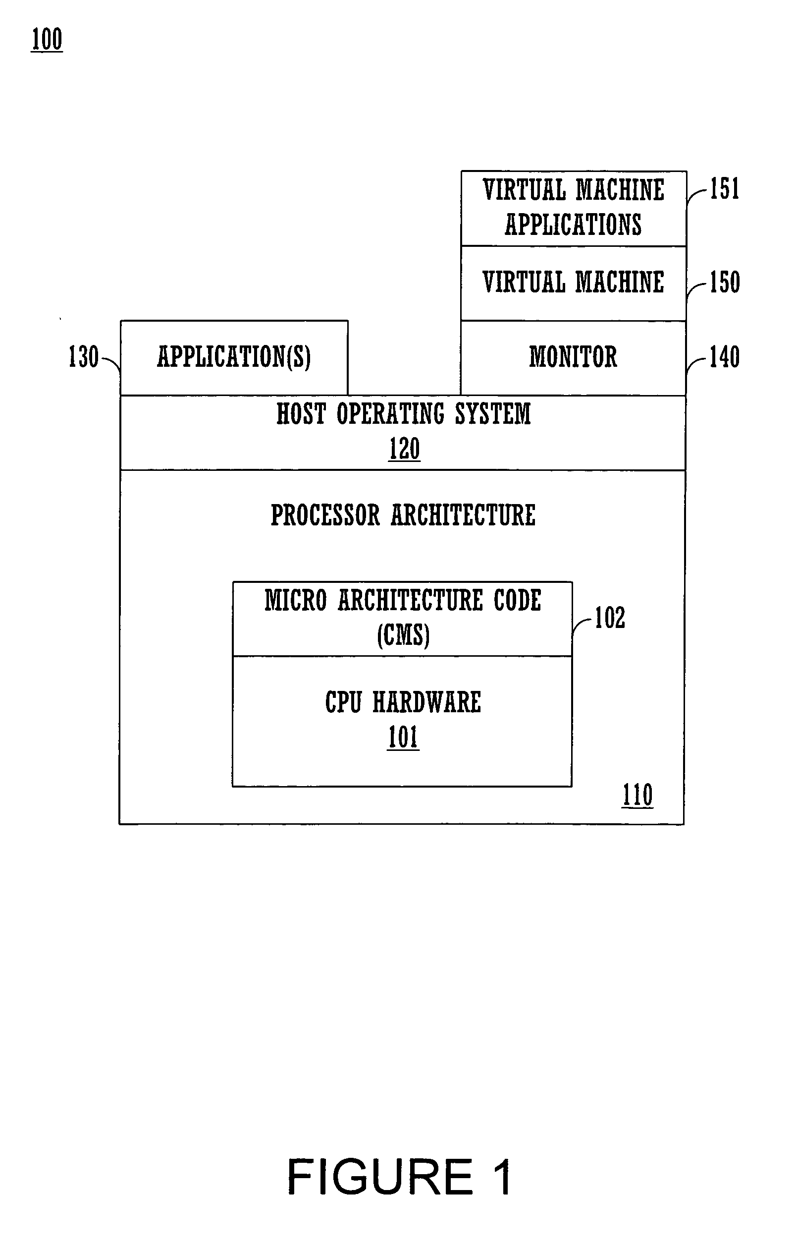 Method and system for providing hardware support for memory protection and virtual memory address translation for a virtual machine