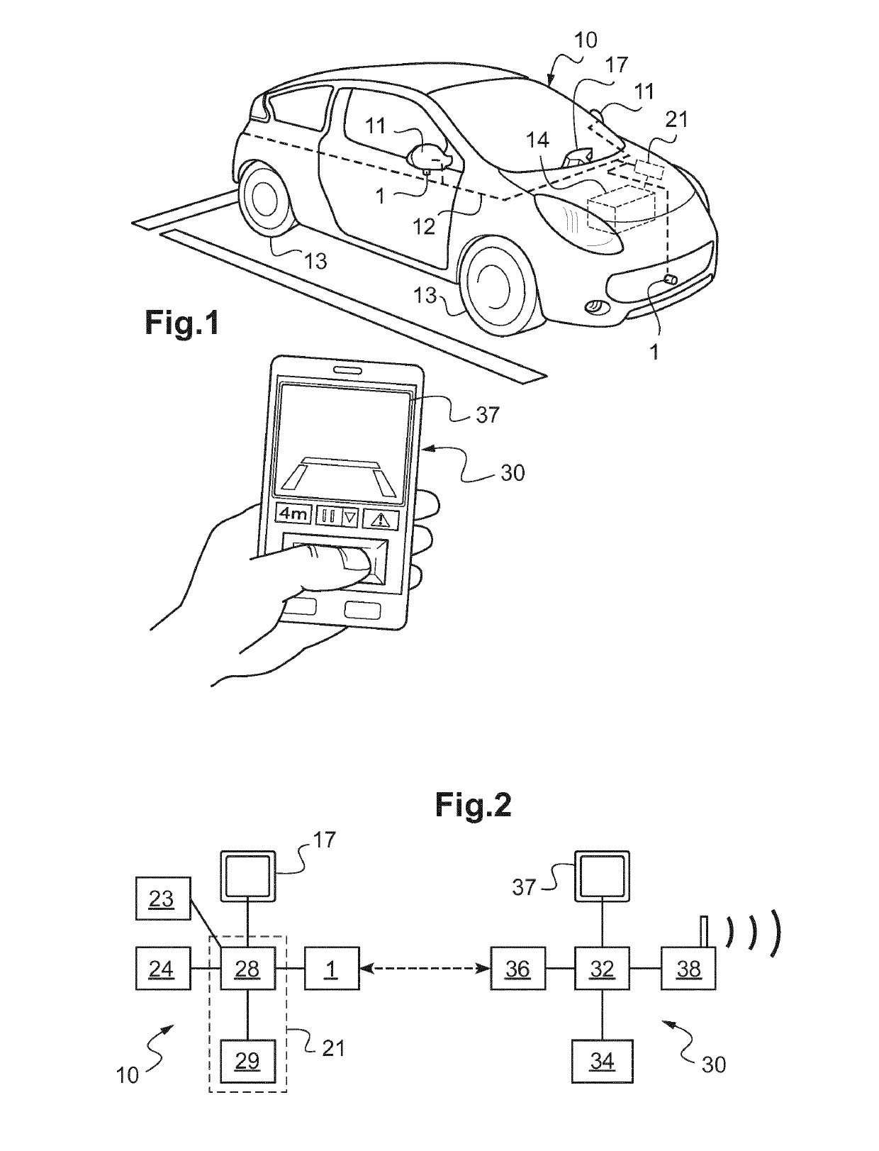 Electronic parking assistance device for a motor vehicle