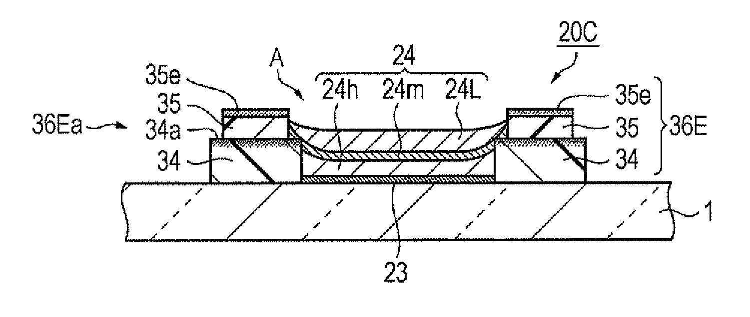 Organic EL element having a partition with a step, method for manufacturing organic EL element, organic EL device, and electronic apparatus