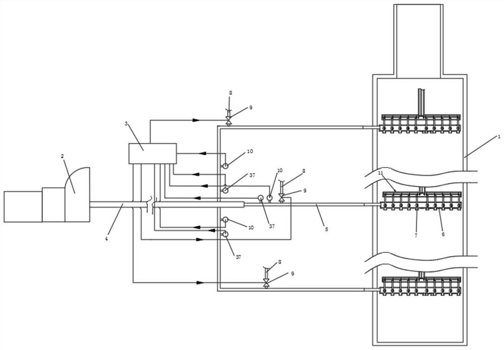 Automatic purging system for carbon black flue gas desulfurization oxidation air pipeline