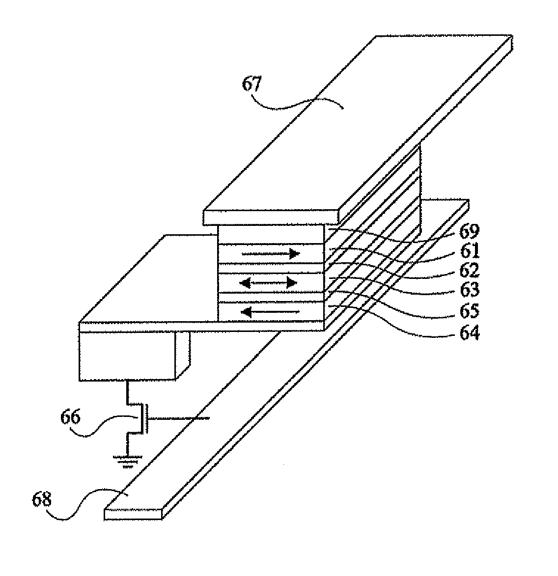 Magnetic memory with spin-polarized current writing, using amorphous ferromagnetic alloys, writing method for same
