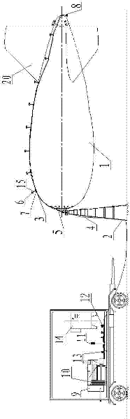 Pipeline spraying ice and snow removing device for aerostat