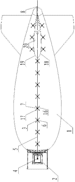 Pipeline spraying ice and snow removing device for aerostat