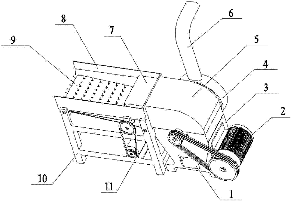 An automatic feeding straw grinder