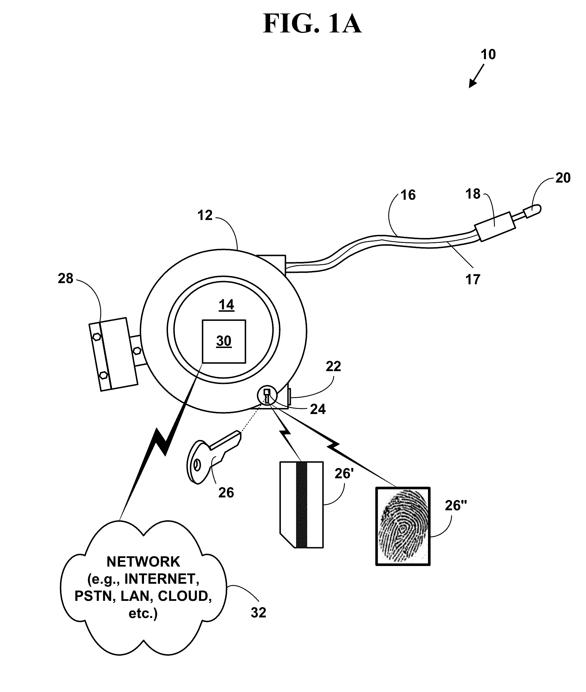 Mobile lock with retractable cable