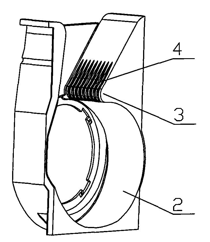 Volute tongue with bionic structure and volute using same