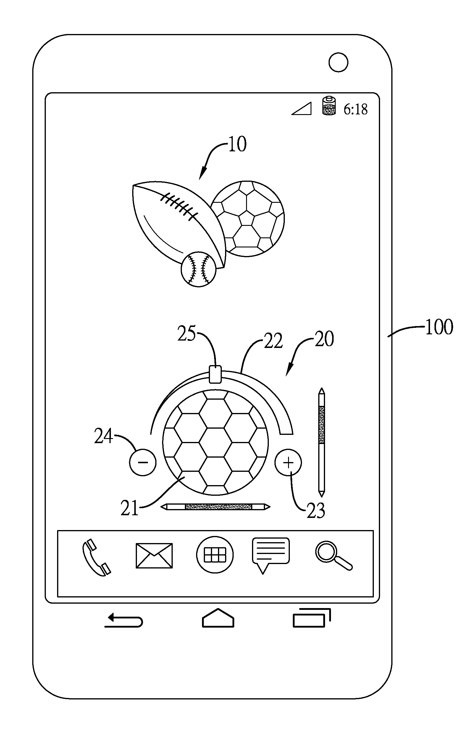 Method for controlling the display of a document shown on a touch device