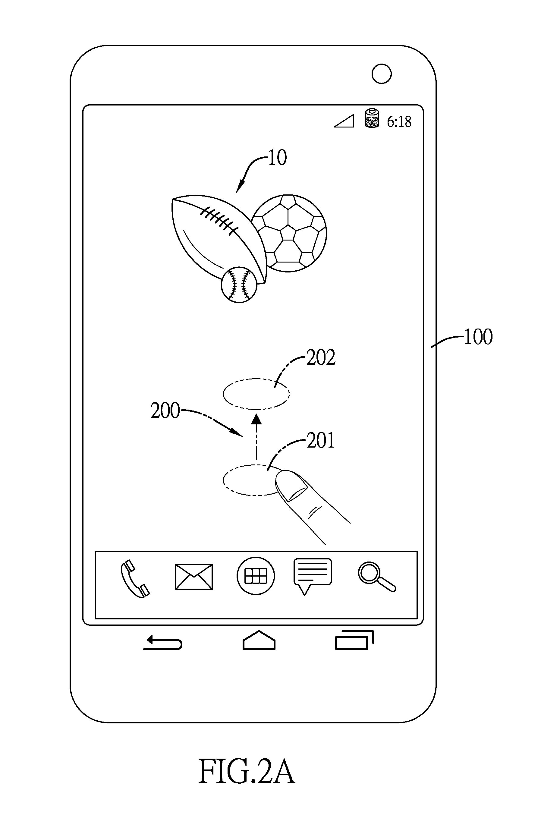 Method for controlling the display of a document shown on a touch device