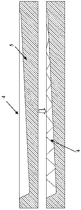 Thin-walled three-layer hollow structure member and method for controlling surface groove defect