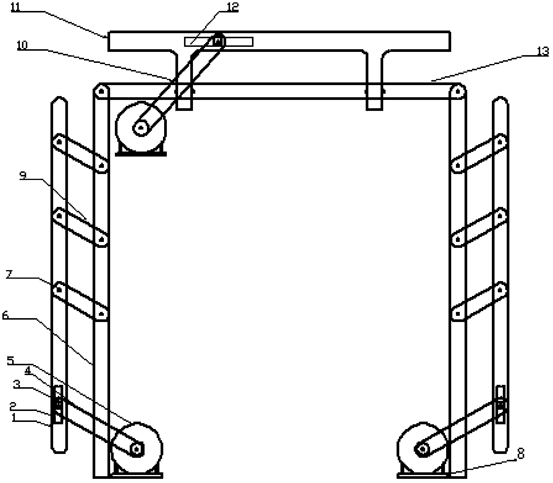 Automatic telescopic frame of soccer robot goalkeeper