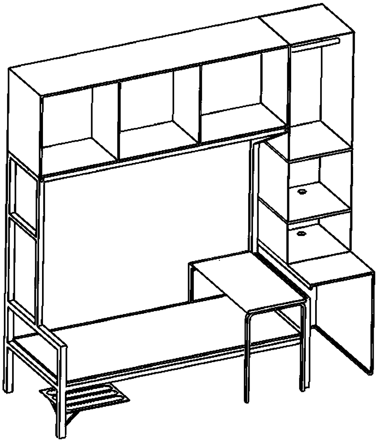 Dormitory safety bed provided with functional hutch table