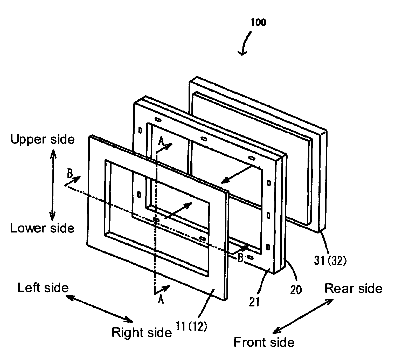 Panel display type television and cabinet structure
