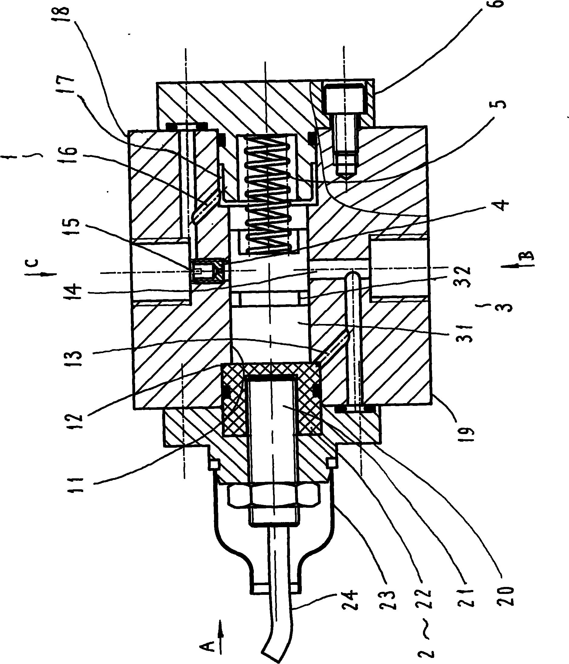 Pressure induction type flow switch