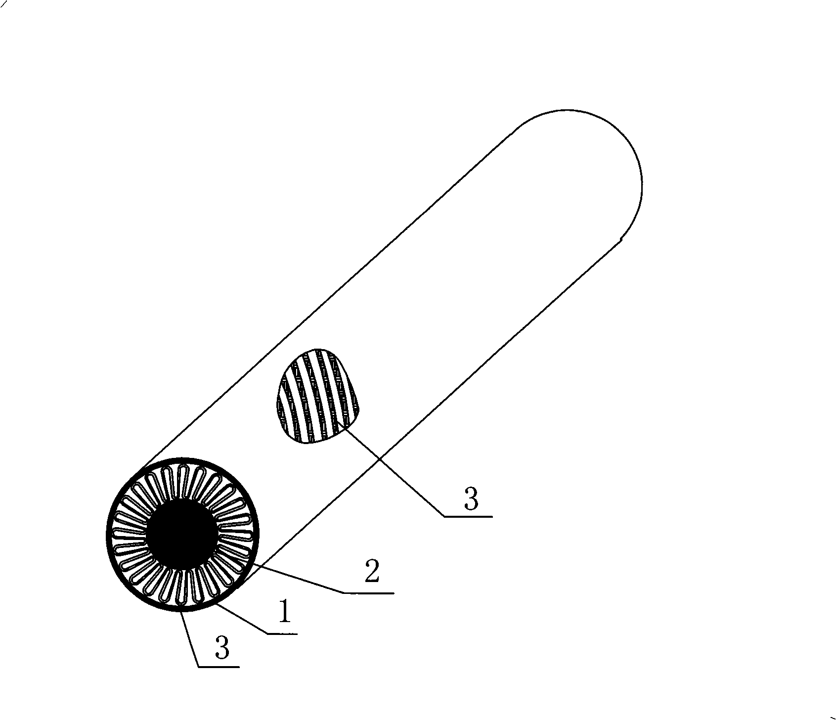 Longitudinal spiral inner fin tube