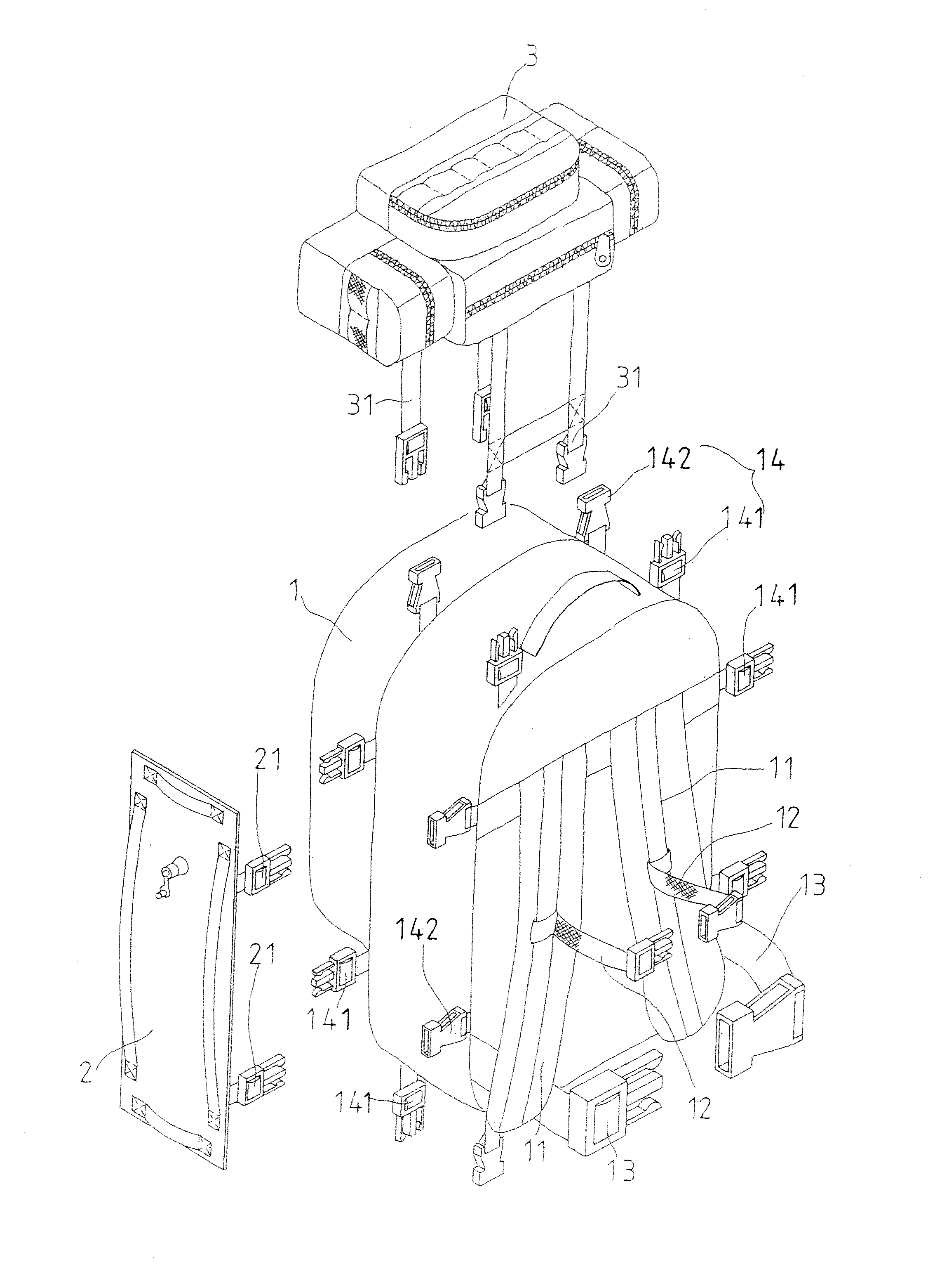 Backpack structure having lifesaving function
