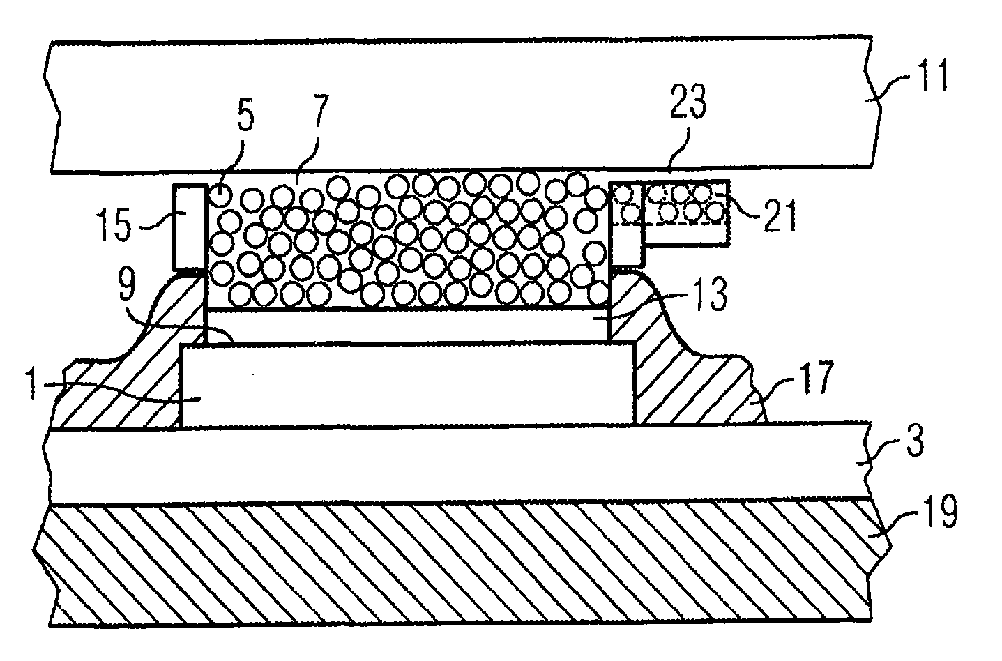 Explosion-proof module structure for power components, particularly power semiconductor components, and production thereof