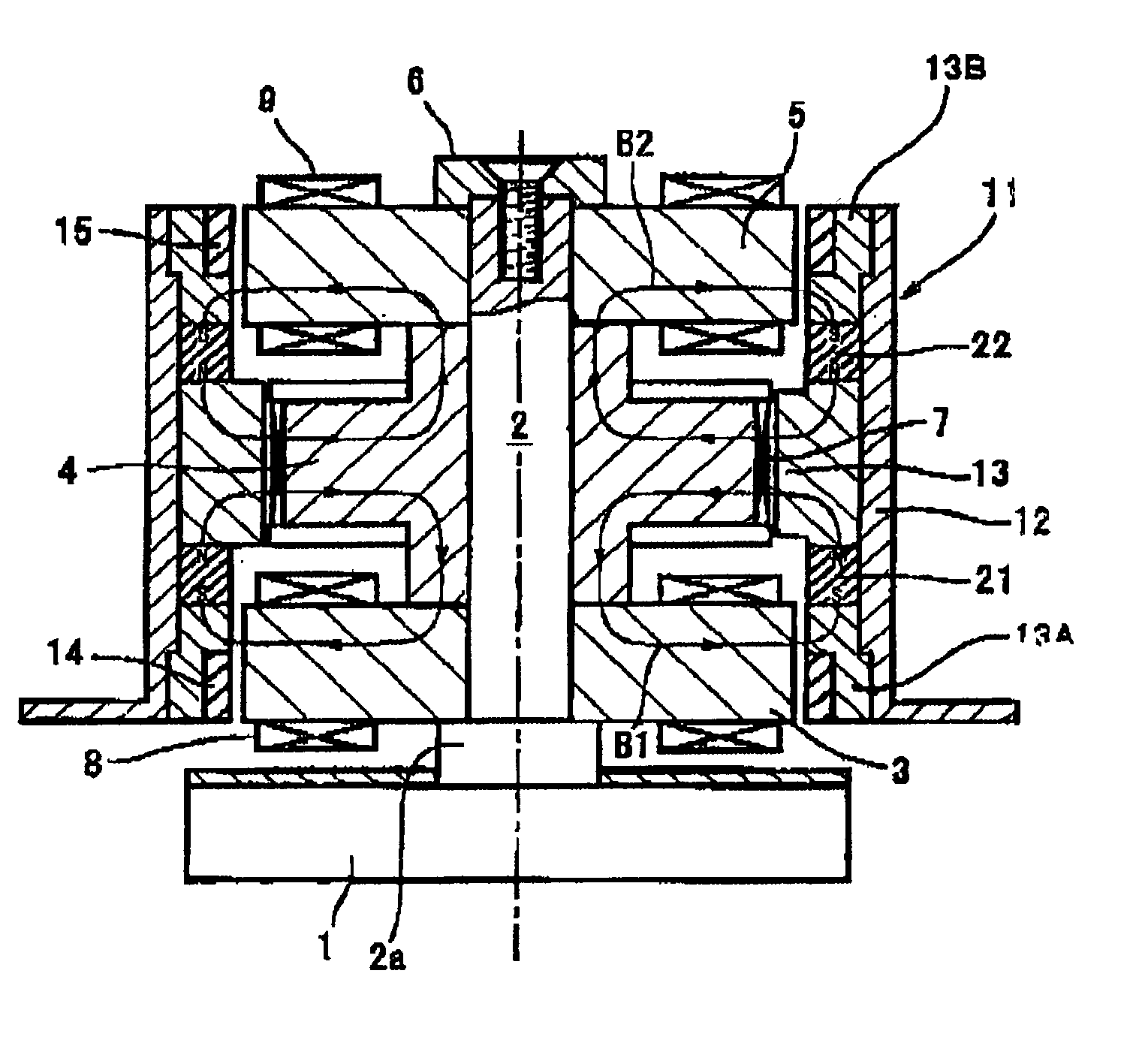 Magnetically levitated motor and magnetic bearing apparatus
