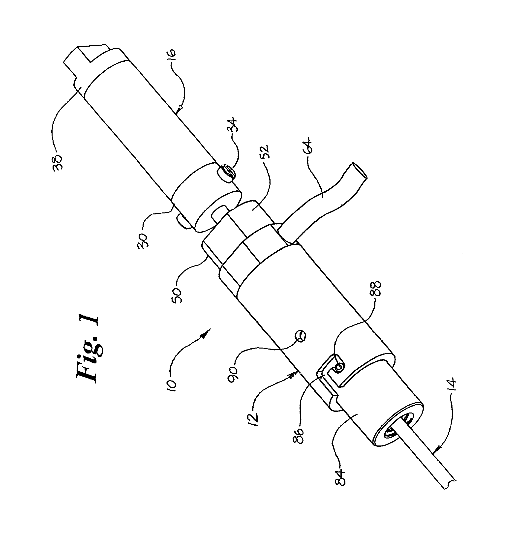 Device for inserting fill material particles into body cavities