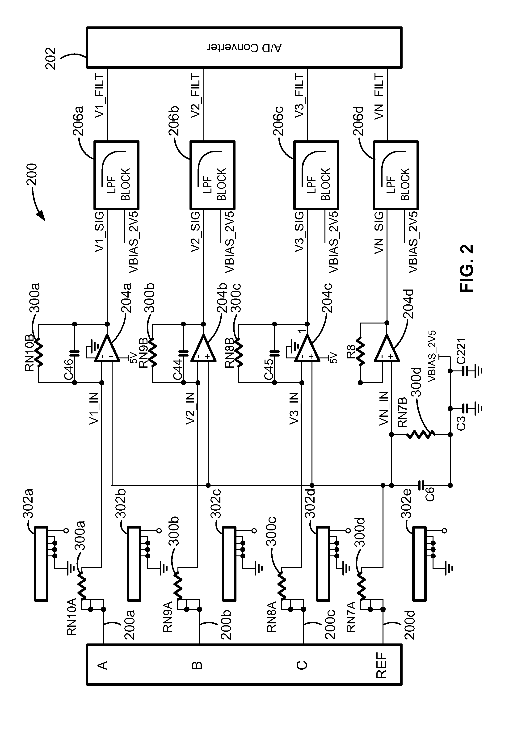 Resistor shield to minimize crosstalk and power supply interference