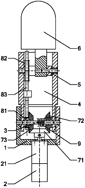 Differential bevel gear and rack compound underactuated robot finger device