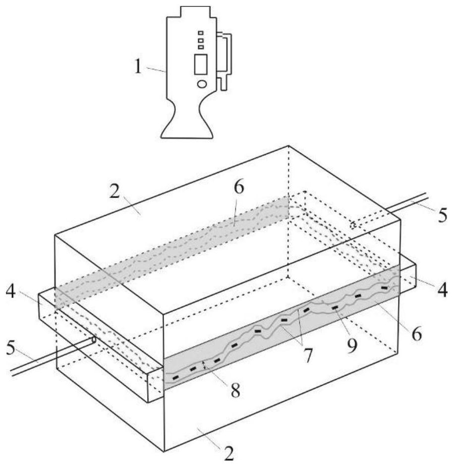 Visual test method and system for simulating rough single-cross fracture multiphase seepage