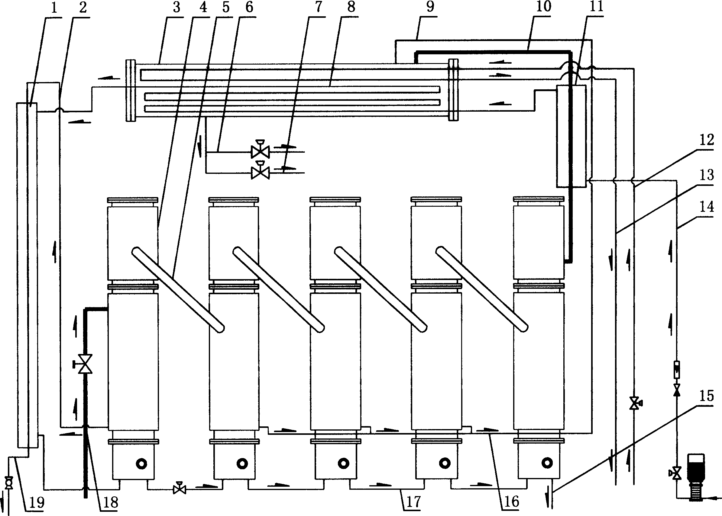 Double distillation type multiple-effect distilled water machine