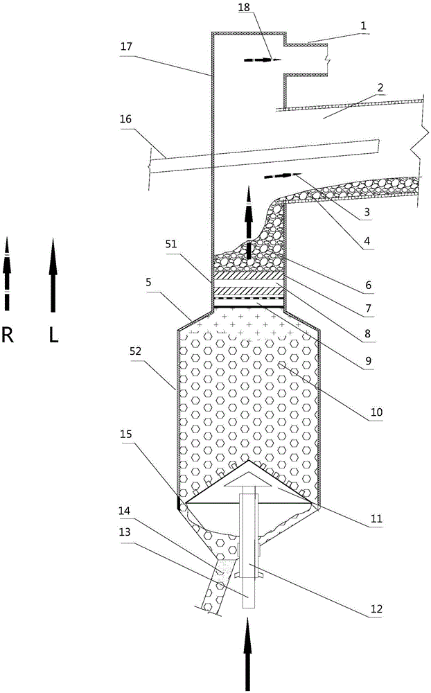A vertical cement clinker cooler