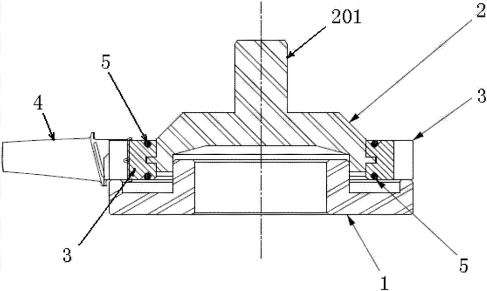 Die assembling mechanism for turbine rotor with vibration attenuation plate, assembling mechanism and method