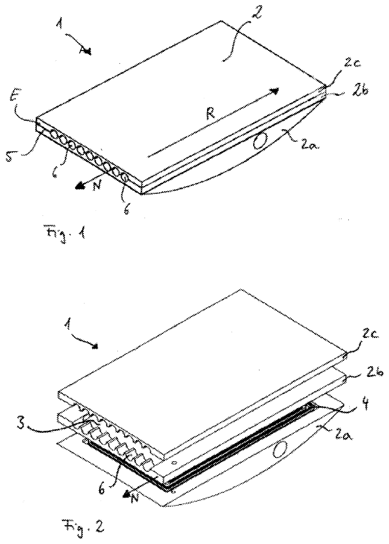 Device for installation on an inner circumferential surface of a washing machine drum