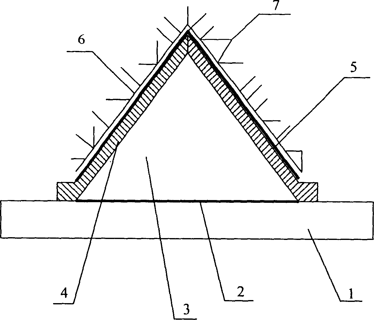Panel display with integrated triangle tapered grid cathode structure and its making process