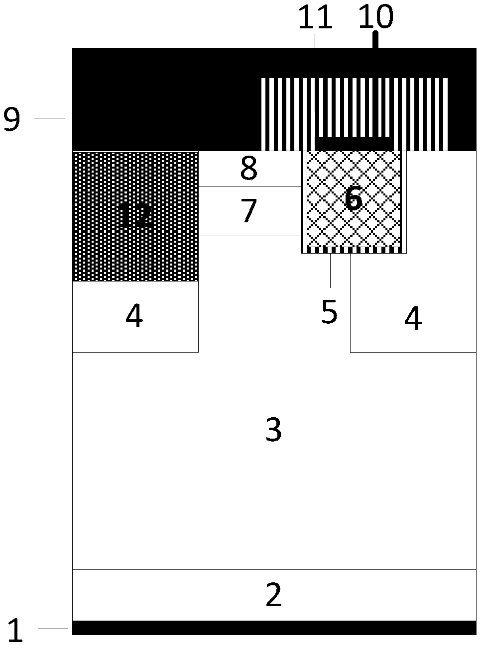 A silicon carbide MOSFET device and a manufacturing method thereof