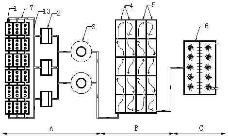 A three-stage rainwater collection, purification and utilization system for a mountain sponge city