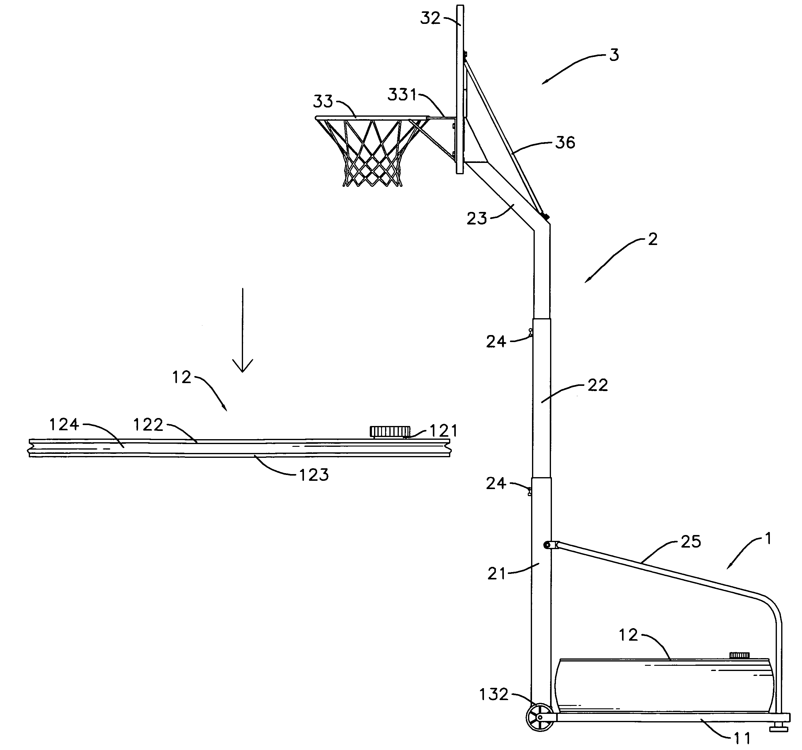 Foldable basketball stand