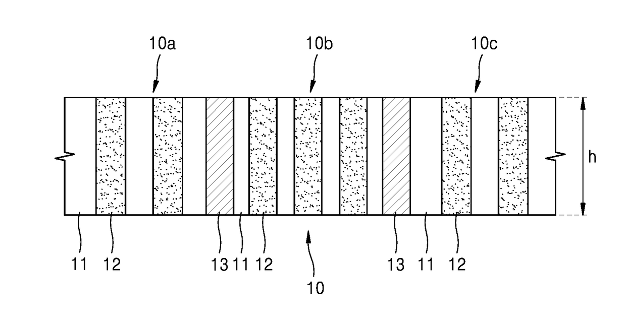 Color filter array having color filters, and image sensor and display device including the color filter array