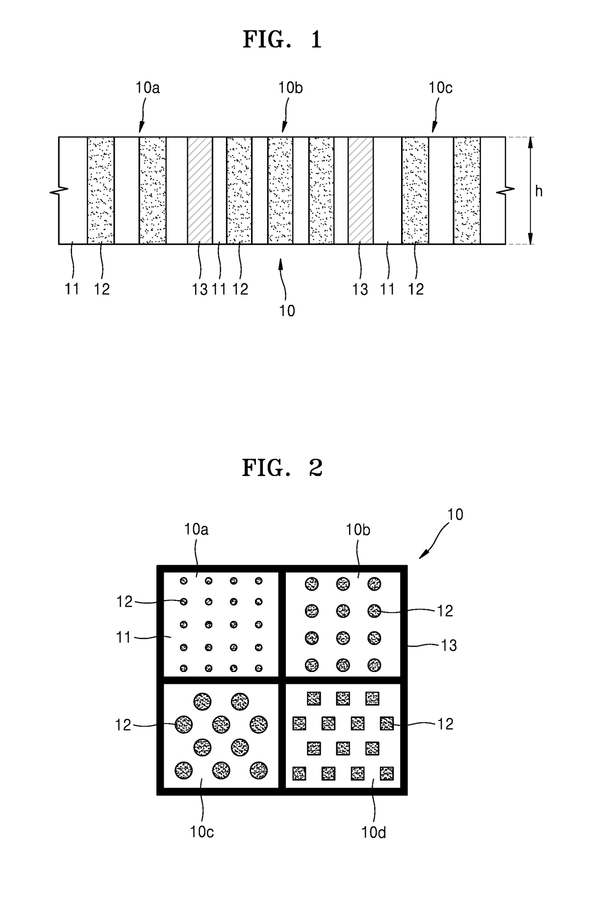 Color filter array having color filters, and image sensor and display device including the color filter array