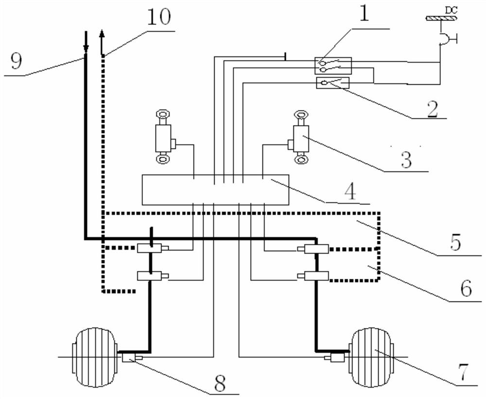 Linear control method of static braking pressure of digital tele-skid braking system