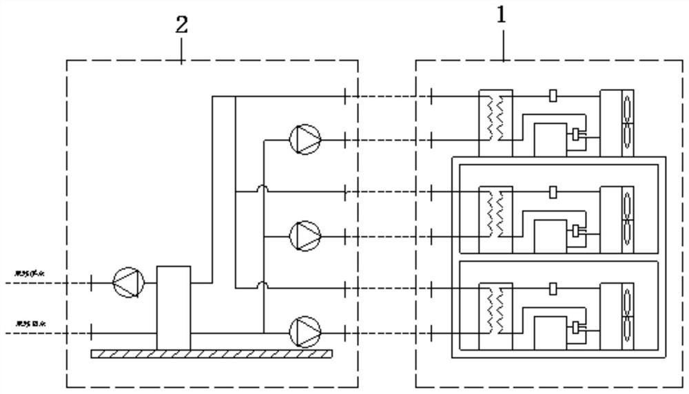 Modular distributed air source heat pump unit