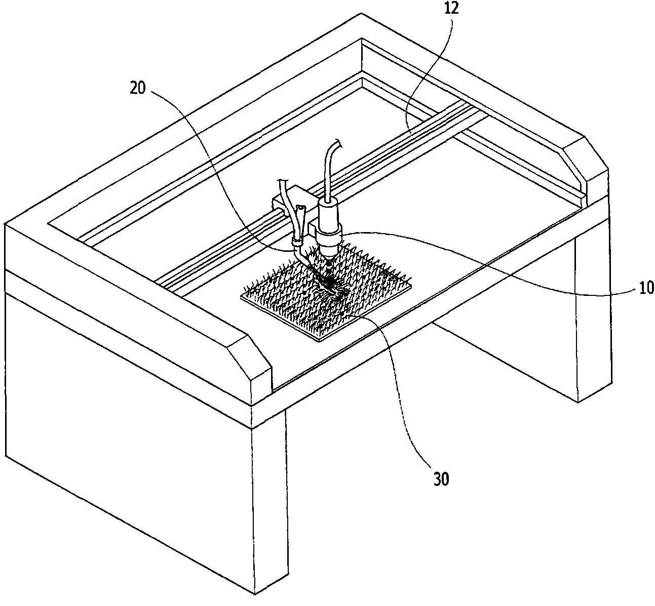Laser device for cutting fur and fur cutting method using laser device