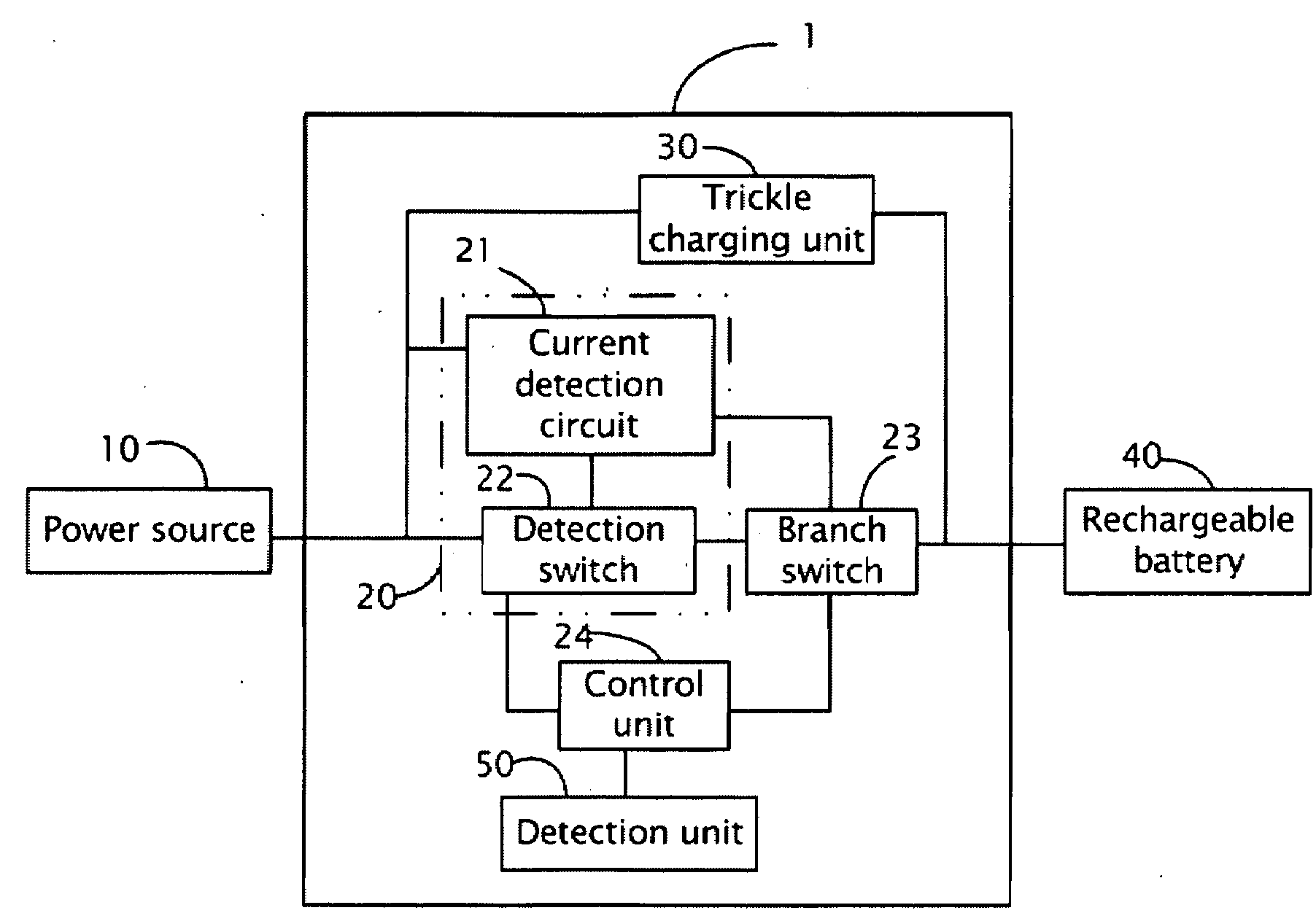 Battery charging control circuit