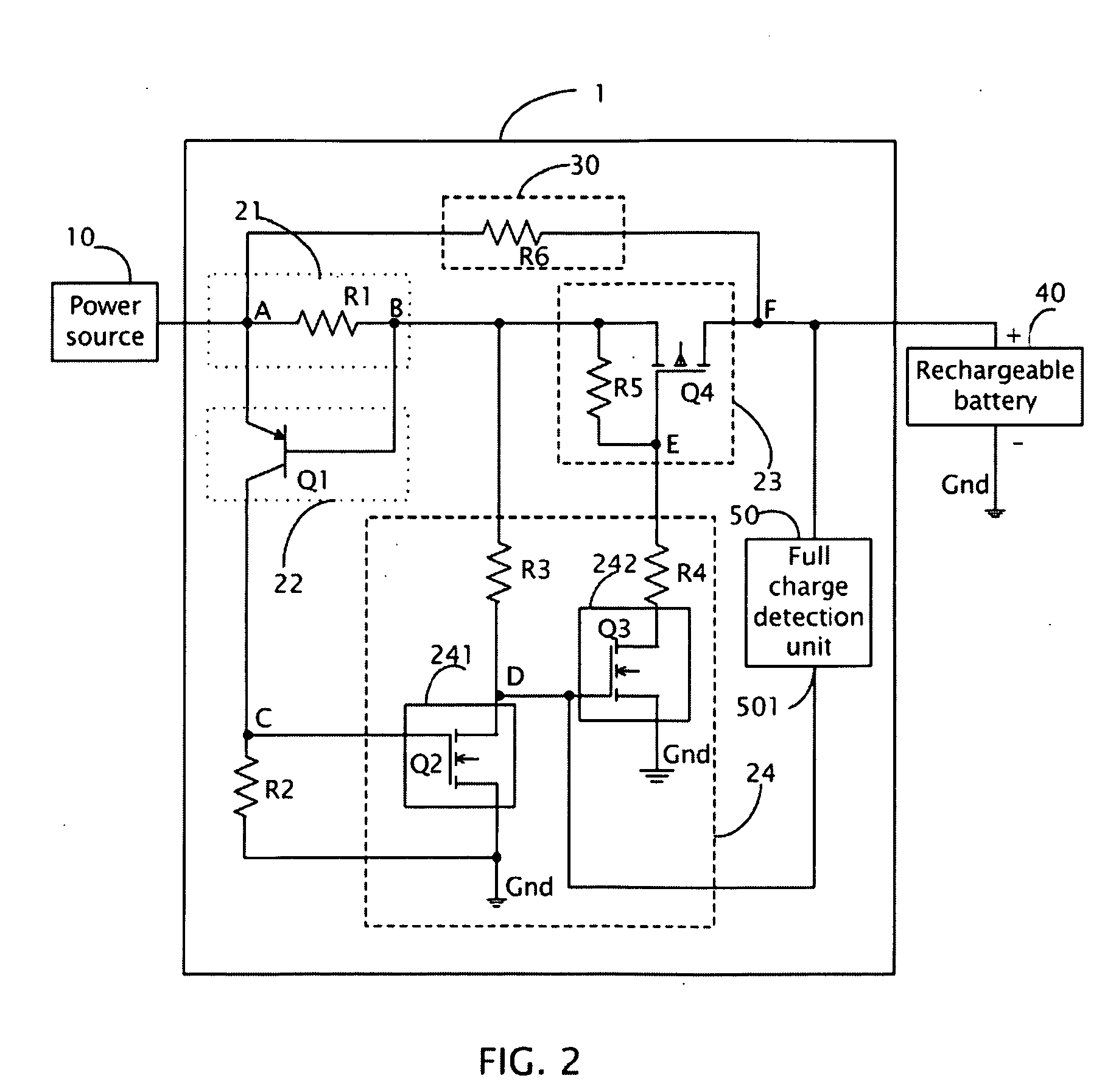 Battery charging control circuit