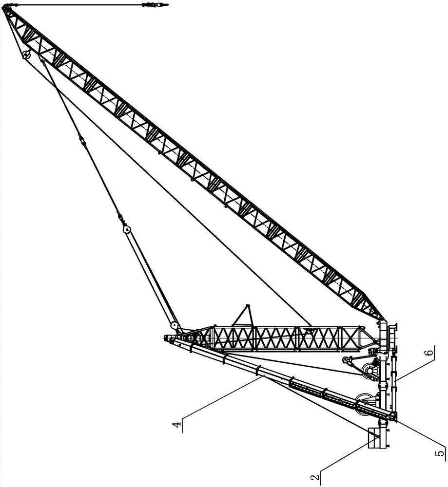 A compound boom type roof crane