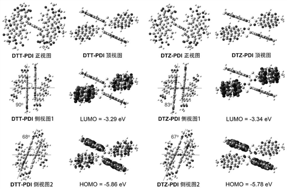 A kind of perylene diimide non-fullerene acceptor material and its application