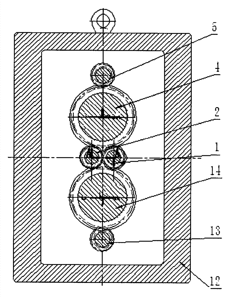 A co-rotating twin-screw transmission device using an oil motor