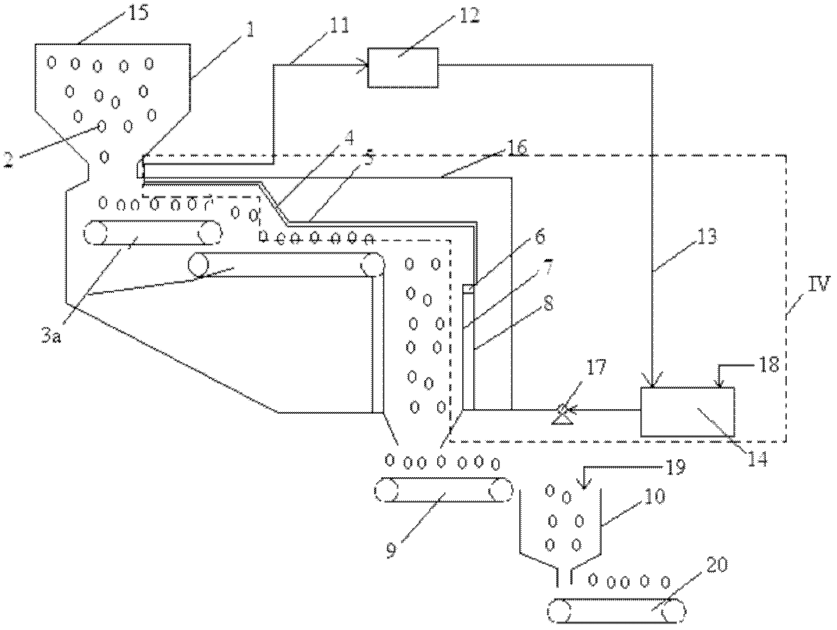 Method and device for carrying out dry quenching and recovering heat energy in radiation and conduction heat absorption mode