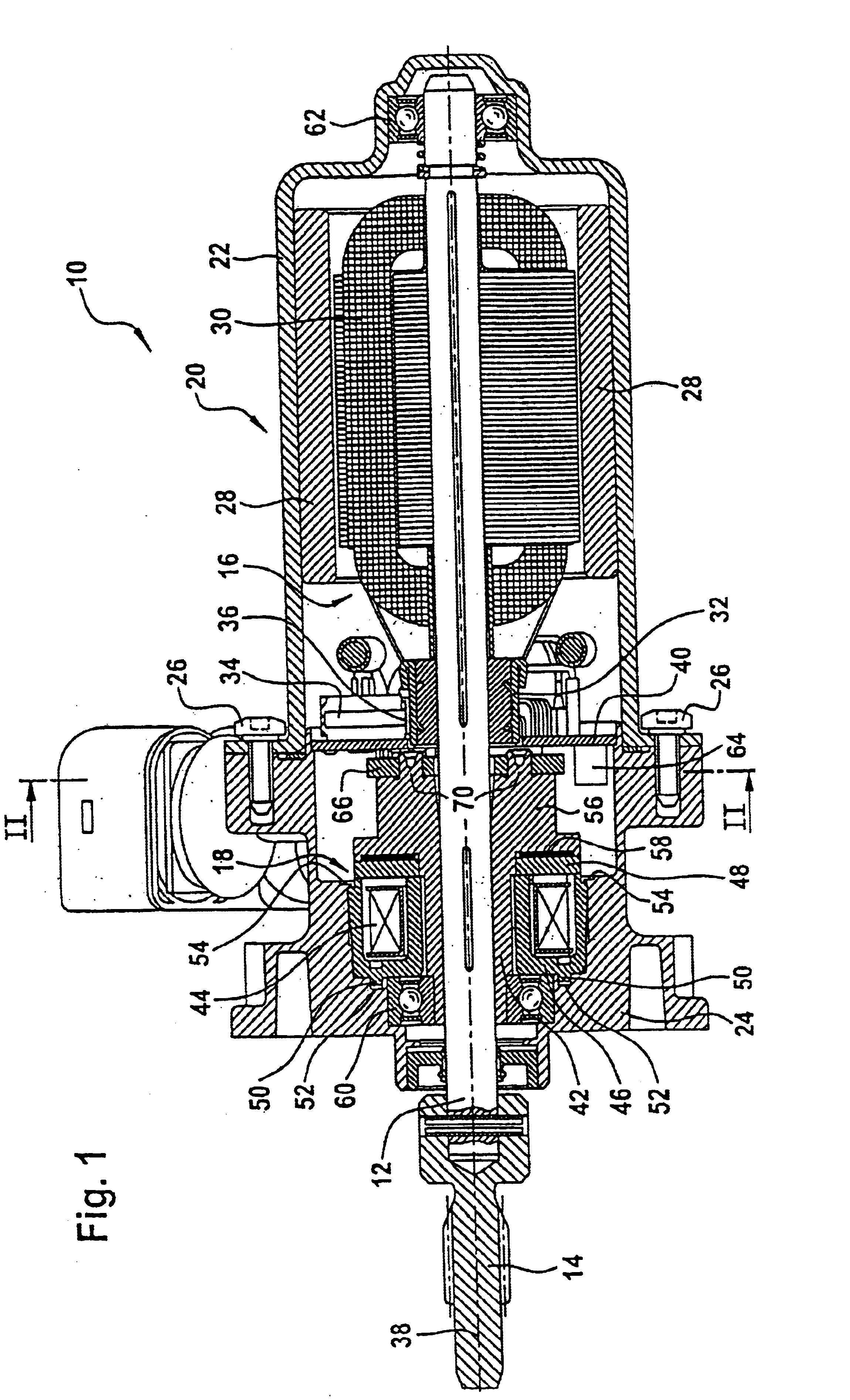 Actuating device, particularly for actuating locking differentials on vehicles