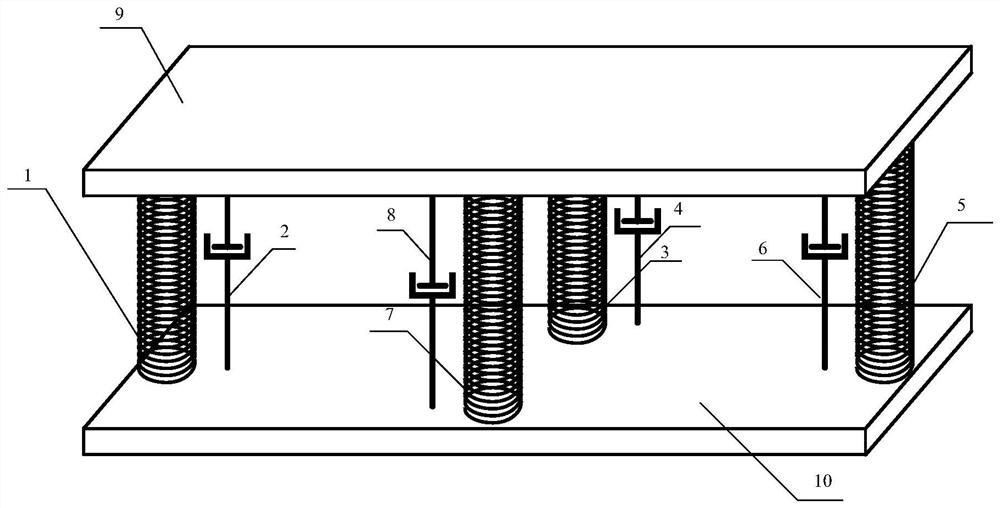 Adjustable single-stage multi-band-gap acoustic metamaterial structure and adjusting method