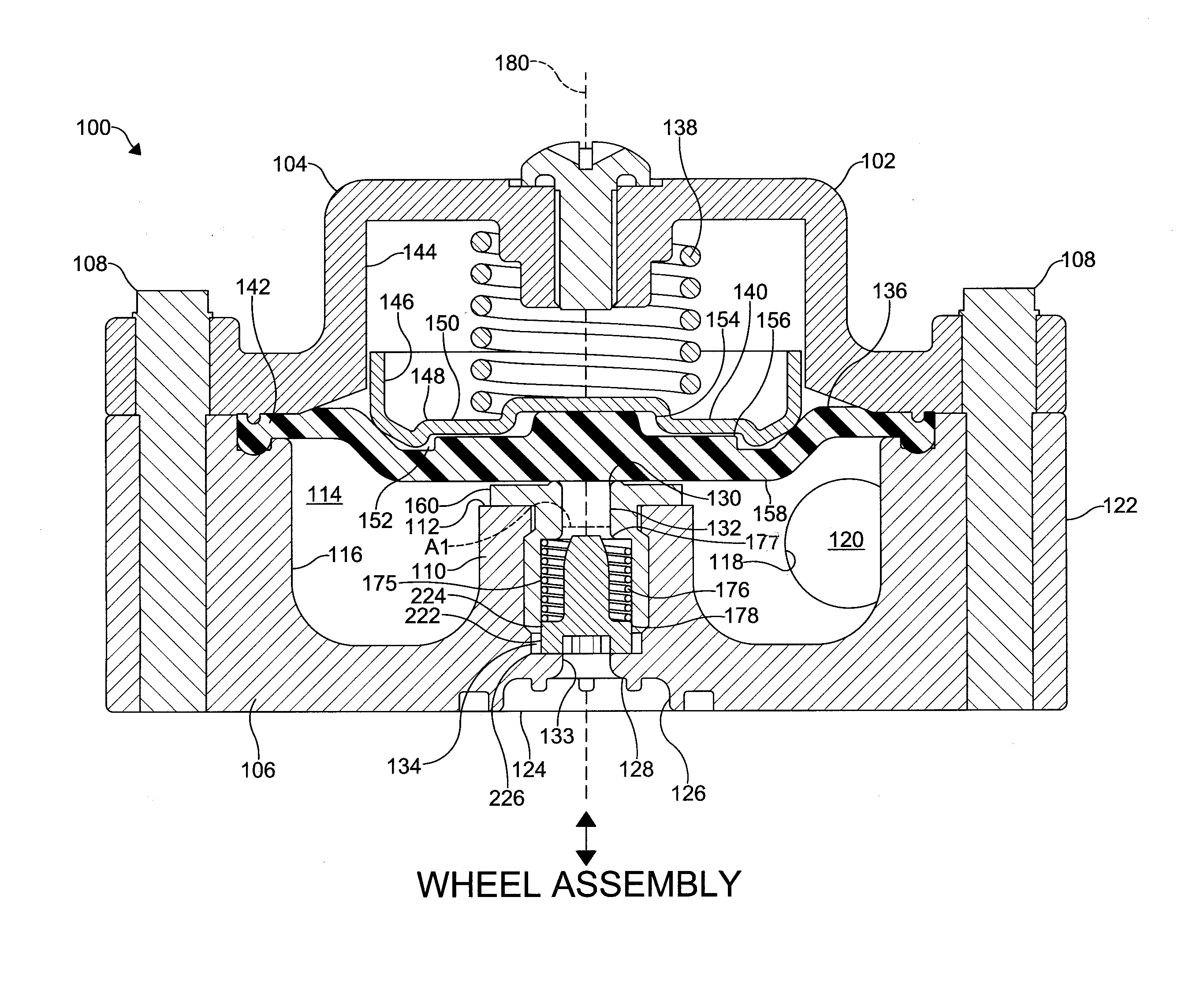 Valve assembly for a central tire inflation system
