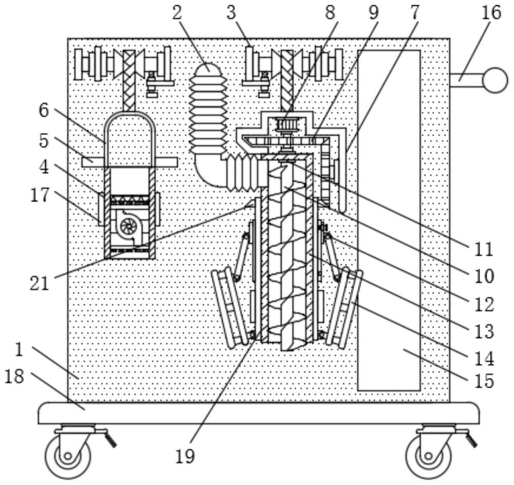 Automatic cleaning device for integrated glass fiber reinforced plastic septic tank