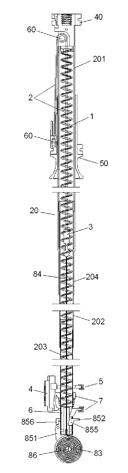 Automatic opening and retracting control device with safety structure for multi-folding umbrella